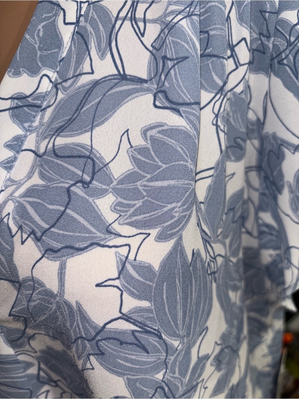 Chaus Blue & White Blouse with Leaf Print - Picture 3 of 9
